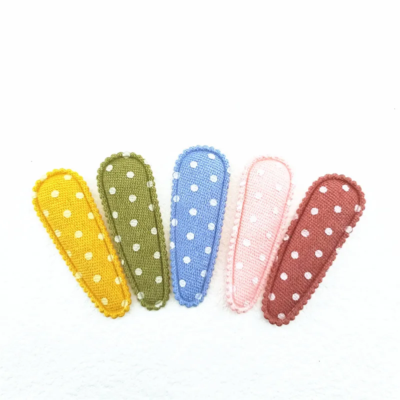 

60Pcs 5.5CM Polka Dot Fabric Hair Clip Cover Patches Appliques For Clothes Hat Shoes Sewing Supplies Handmade DIY Headwear