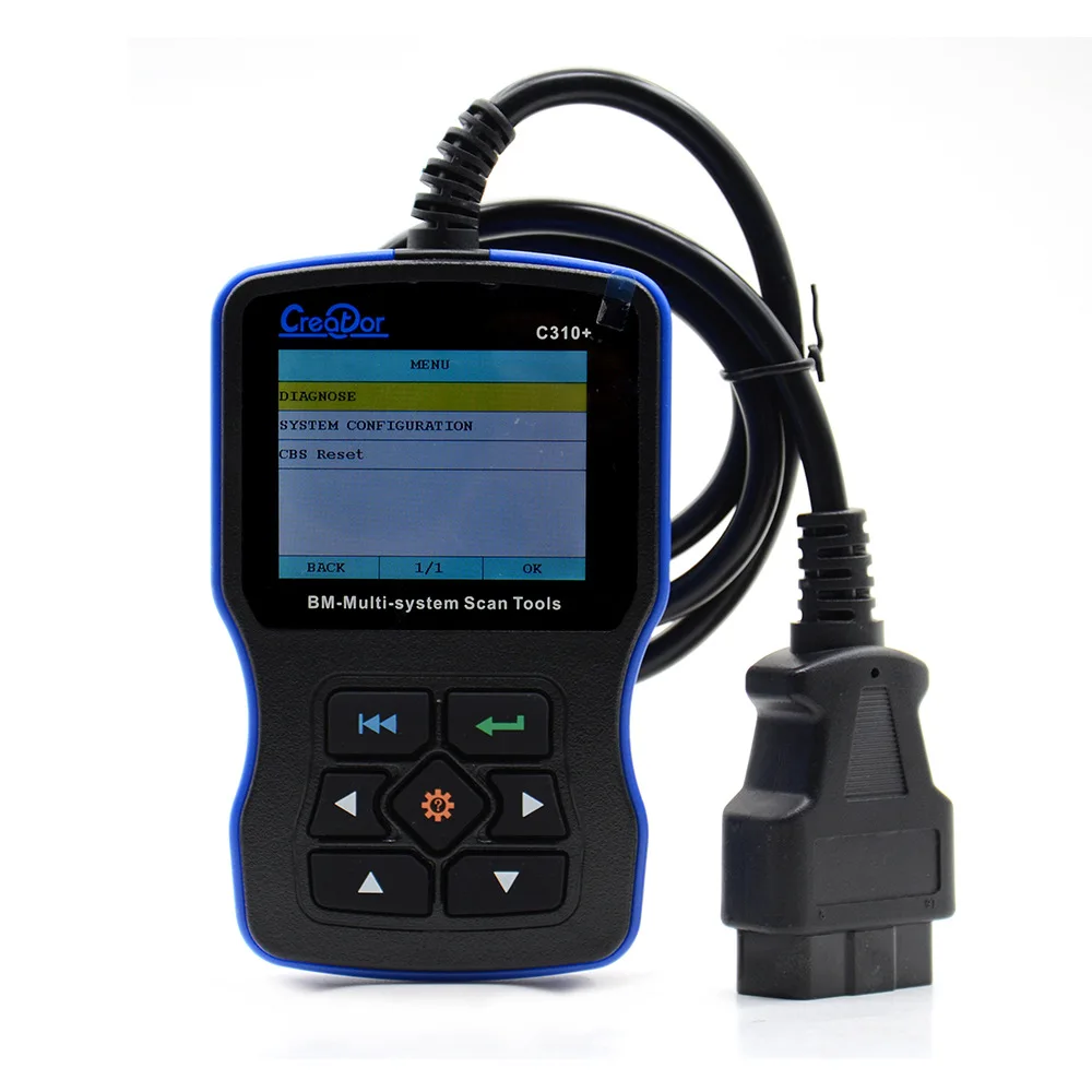 Car tester Creator C310+ fault detection and maintenance reset to zero battery registration