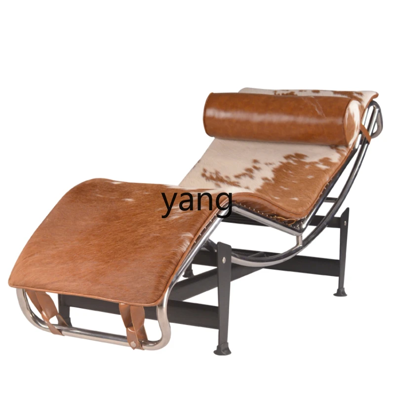 

Yjq Simple Advanced Office Living Room Bedroom Stainless Steel Leather Leisure Recliner