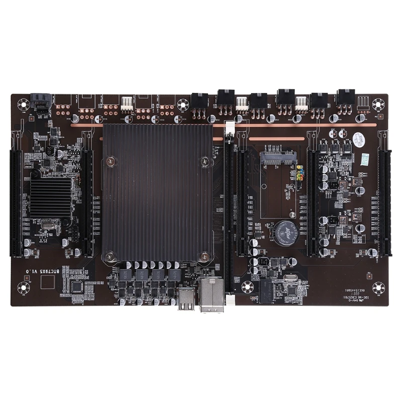 

BTC X79-H61 Miner Motherboard for CPU Set 5 Card Slot for DDR3 Memory Integrated VGA Interface 60mm Distance Low Power