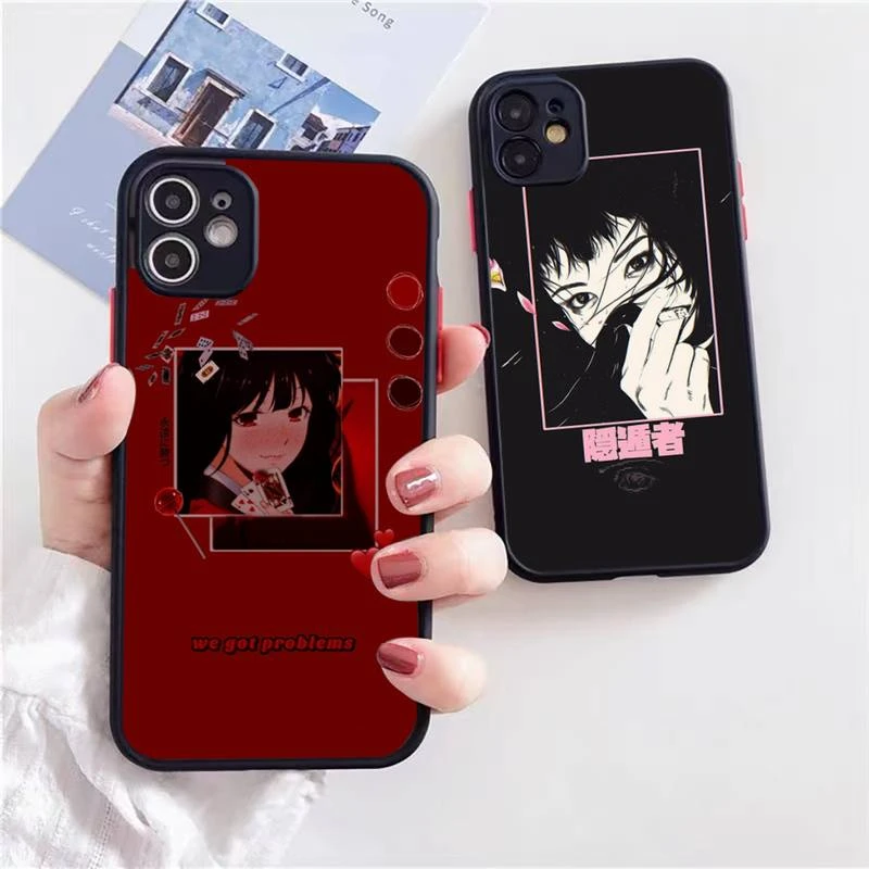 Sad Japanese Anime Aesthetic Phone Case For Iphone 13 12 11 Xr Xs X 7 8 Pro Max Light Black Soft Tpu Silicone Clear Case Cover Aliexpress