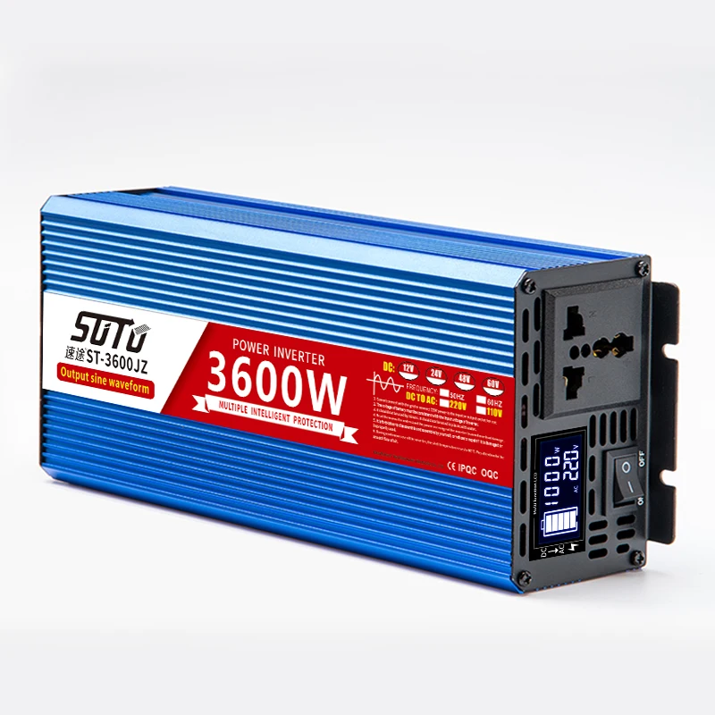 Inverter 12v 230v Pure Sine 3kw 2500w 2000w 1800w 1500w 1200w Con Convertitore Di Tensione LCD Protezione Da Bassa/sovratensione (Color : PSC-1800W, Size : 12V - Foto 7