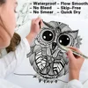 Micro Fineliner Pens, Black Drawing Art Pens, Waterproof Ink Set Artist Sketch Outline Pen, Precision Drawing and Sketching Kit 6