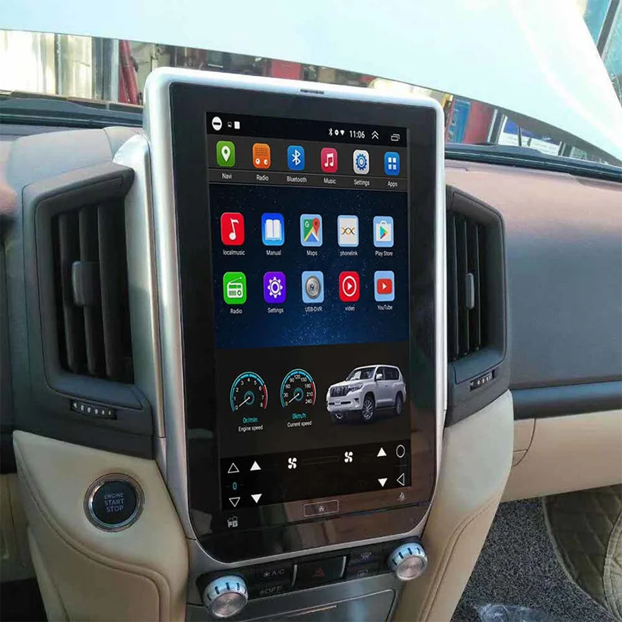 Автомагнитола Tesla с экраном 13 8 дюйма 4K для Toyota Land Cruiser 200 LC200 2016-2019 Android 11