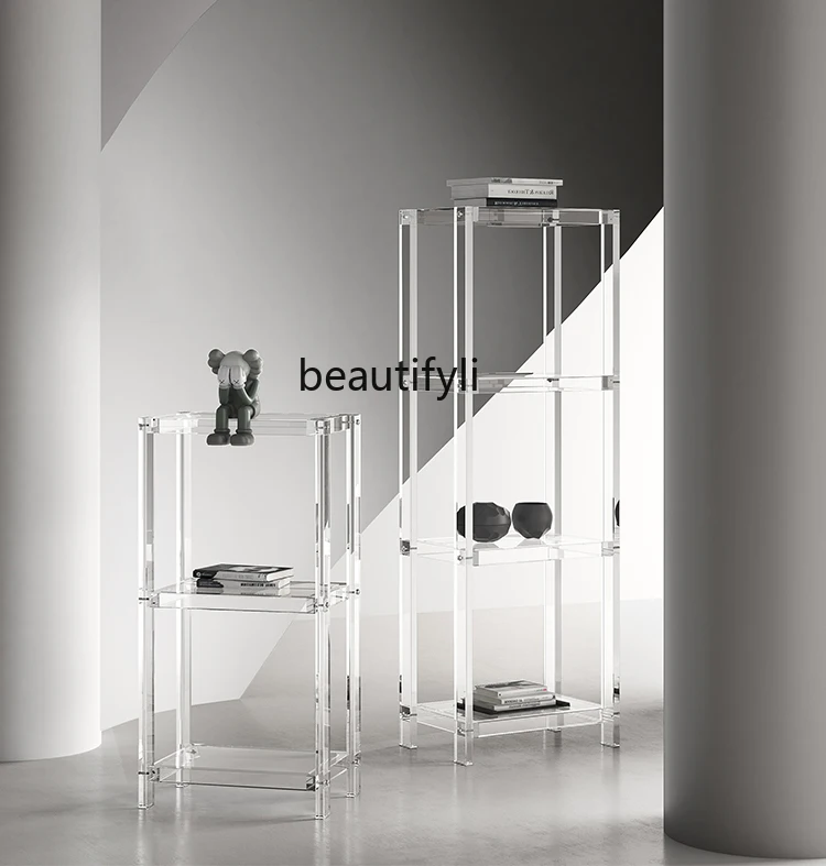 

Acrylic Shelf Living Room Bedroom Floor Storage Cabinet Bookshelf Bathroom Storage Rack