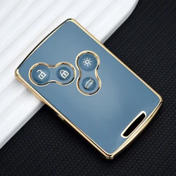 Premium TPU Car Key Case Cover with Keychain - Sleek and Durable Design (Grey Case)