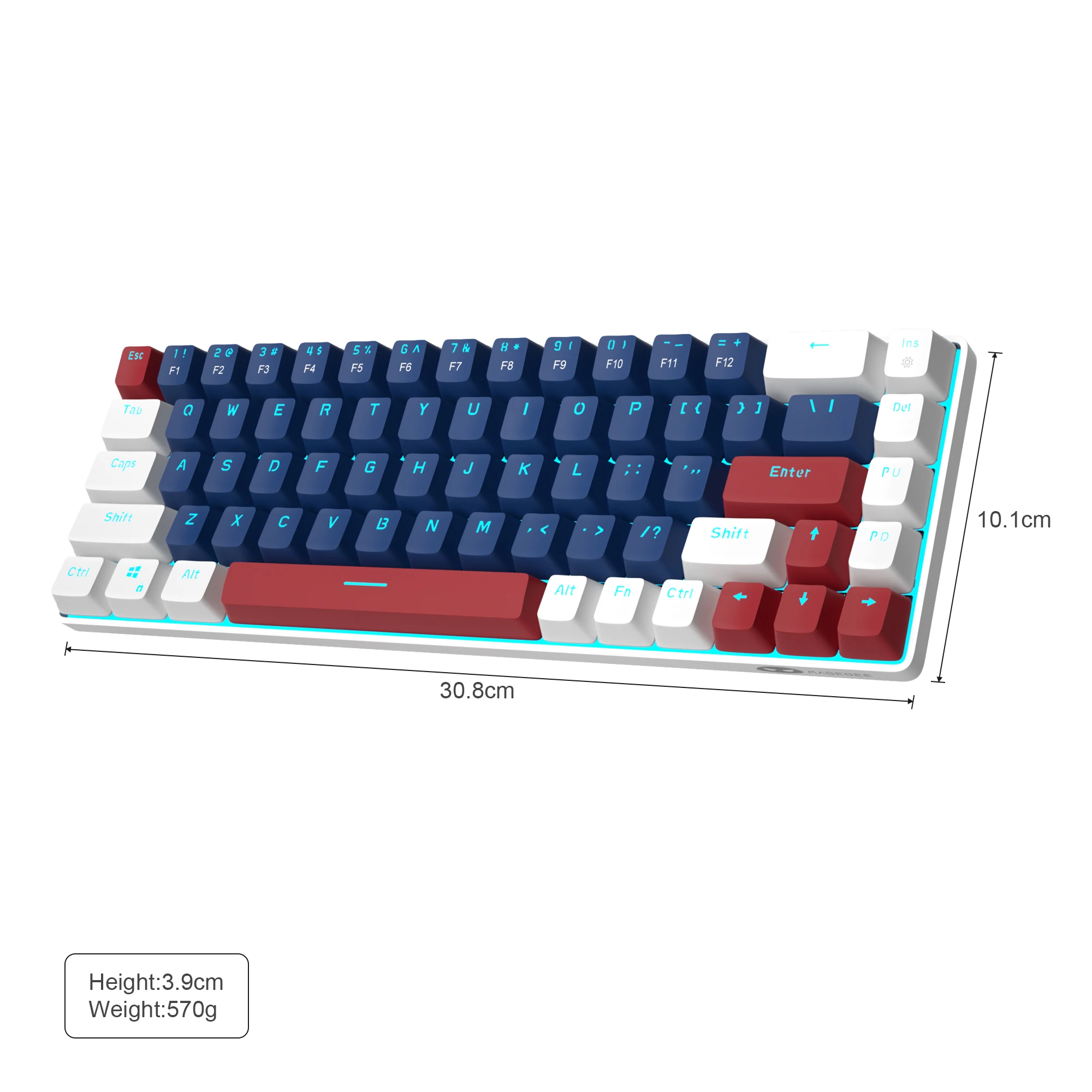 SOLIDEE 60% Bedraad Mechanisch Gaming Toetsenbord,RGB Achtergrondverlichting NKRO Toetsenborden,Programmeerbare Macrotoetsen,61 Toetsen Hot Swappable Toetsenbord(Gateron Optical Yellow,61 Milan