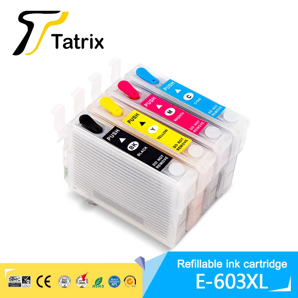 

Tatrix 603XL T603 T603XL многоразовый чернильный картридж для Epson XP-2100 XP-3100 XP-4100 XP-4105 WF-2850 2870 принтер с чипом ARC