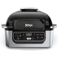 Ninja AG301 Foodi 5-in-1 Indoor Electric Grill with Air Fry, Roast, Bake & Dehydrate - Programmable, Black/Silver 1