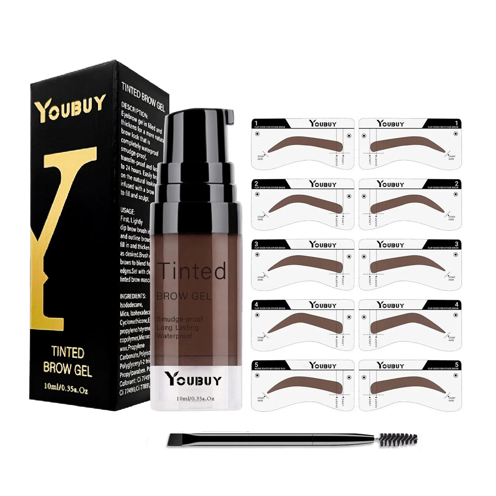 

Waterproof Quick-Drying Natural Eyebrow Long-Lasting Travel Portable Set Eyebrow Template Suitable For Diy At Home Salon Grade