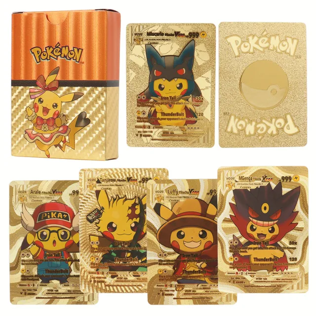 Shiny Pokémon Trading Coleção Cartões, DIY, cartão preto, presente de  brinquedo para crianças, anime, 55pcs por caixa