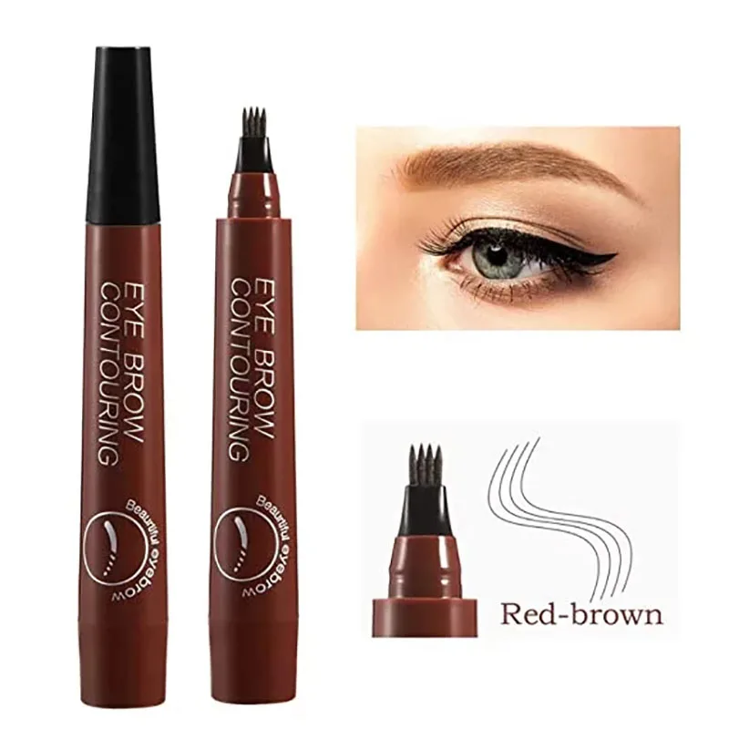 5 ألوان Microblading قلم الحواجب مقاوم للماء قلم الحواجب السائل طويل الأمد قلم الحواجب 4 مرهم قلم الحواجب مستحضرات التجميل 4