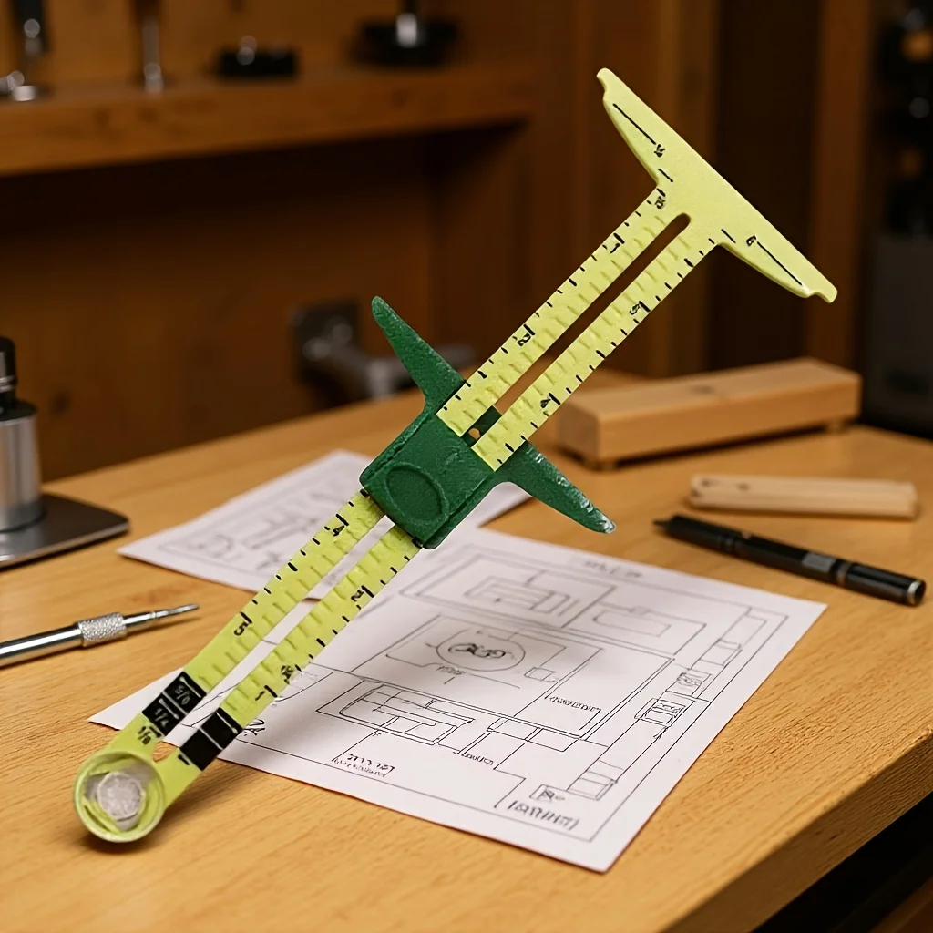 스워드맨 5-in-1 슬라이딩 게이지 다기능 측정자, 바느질, 퀼팅, 제도 도구, DIY 공예 및 교육용