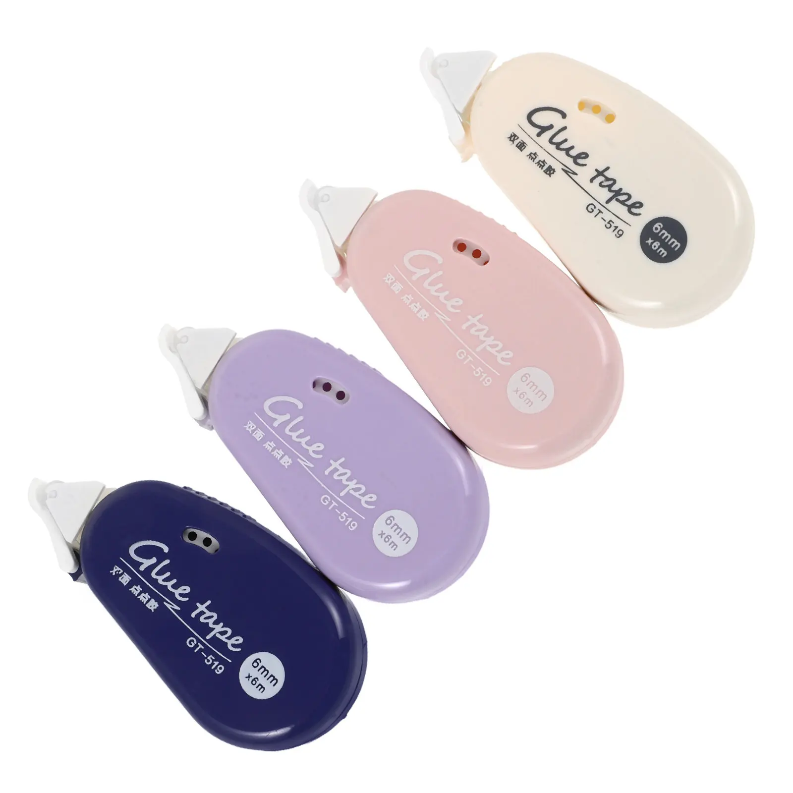 4Pcs 양면 도트 접착제 테이프 수공예품 용 롤러 접착 테이프 사무실 가정용 강력한 고정력 다목적 표면 친화적