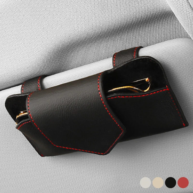 

Car Sun Visor Glasses Case Sunglasses Holder Universal Eye Glasses Cases Card Ticket Clip Storage Boxes Car Accessories Interior