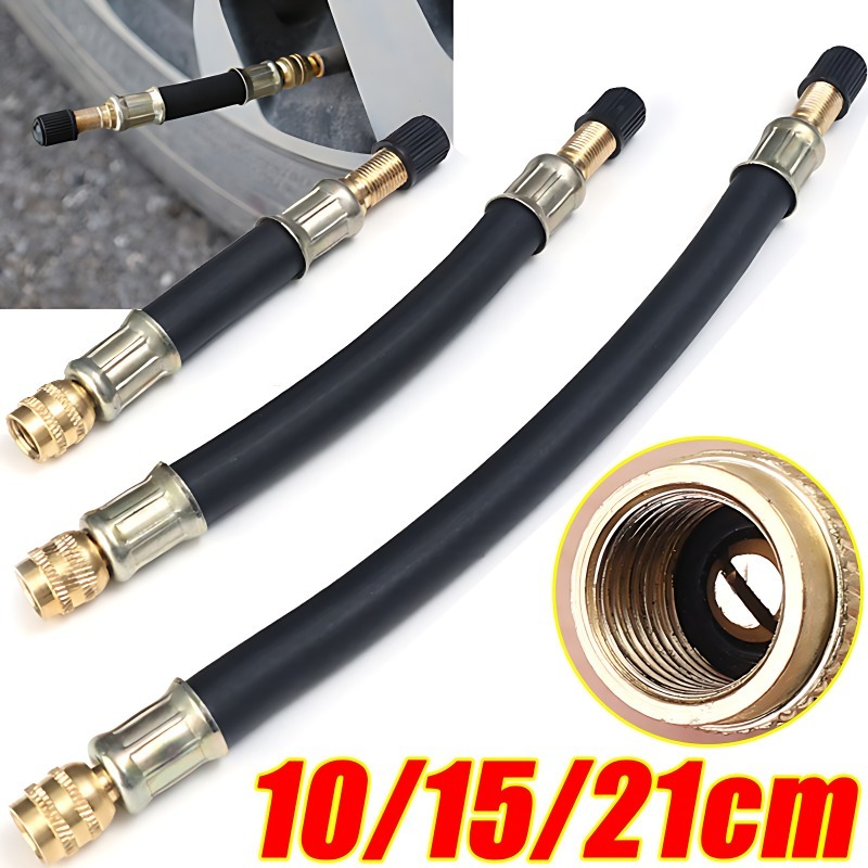 10/15/21cm Flexible Rubber Tyre Valve Inflatable Rubber Hose Twin Wheel Lorry Van Bus Valve Stems Extensions Tube Adapter