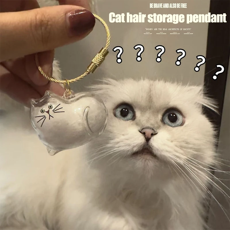 Portachiavi A Forma Di Gatto Con Capsula Trasparente Per Pelucchi – Ricordo Per La Perdita Di Un Animale Domestico