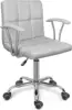 Home Office Desk Chair With Armrest And Wheels, Modern Pu Leather Mid-Back Office Task Chair, Height Adjustable Swivel Computer 1