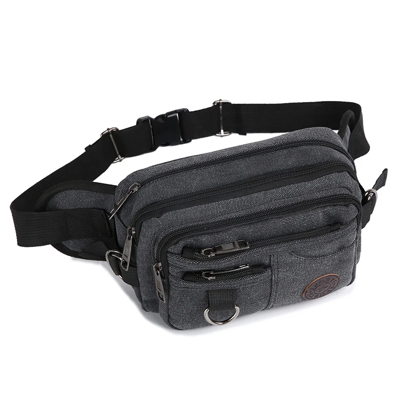 Men's waist bag, travel bag with adjustable shoulder straps, ideal for outdoor hiking and camping