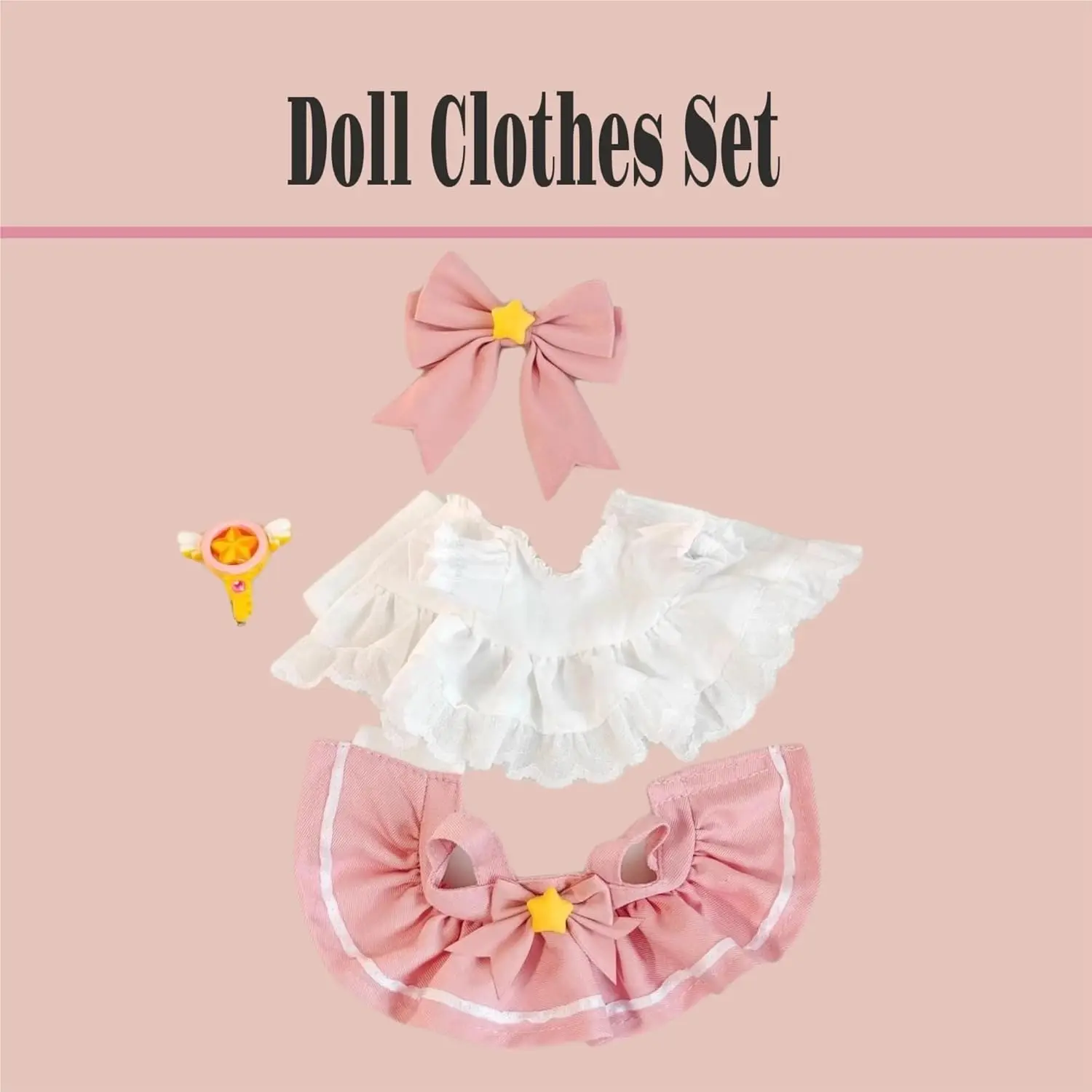 Doll Clothes Compatitable with Labubu 6.7 Inches Cute Doll Dress Up Clothes Accessories for Labubu Plush Doll(NO Doll) doll clothes plush toy accessories