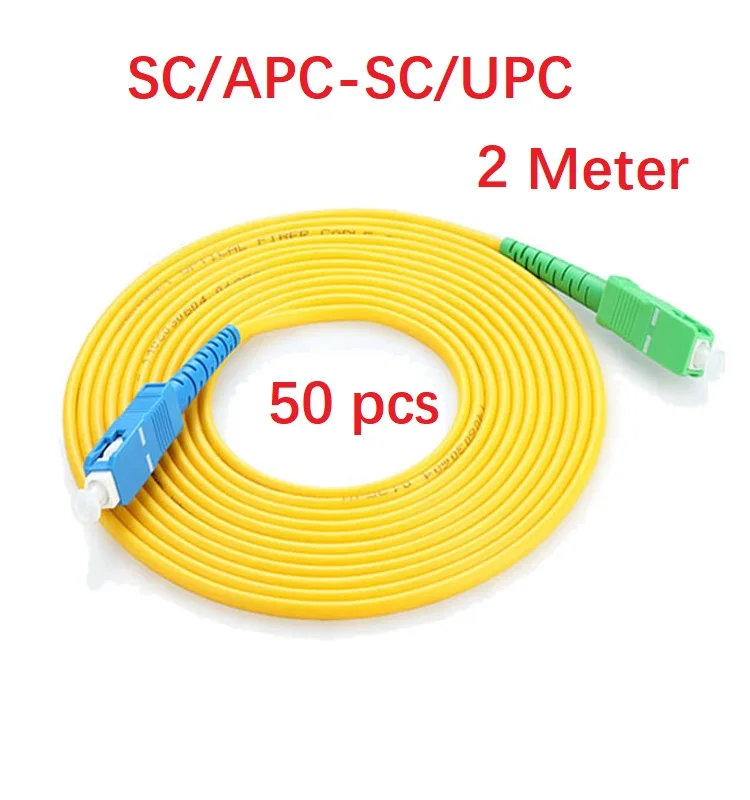 

Fiber Optic Patch Cord 50pcs 2Meter SC/UPC-APC Fiber Optical Cable Sx Core G652D 3.0mm Fiber Optic Jumper Especial For Brazil