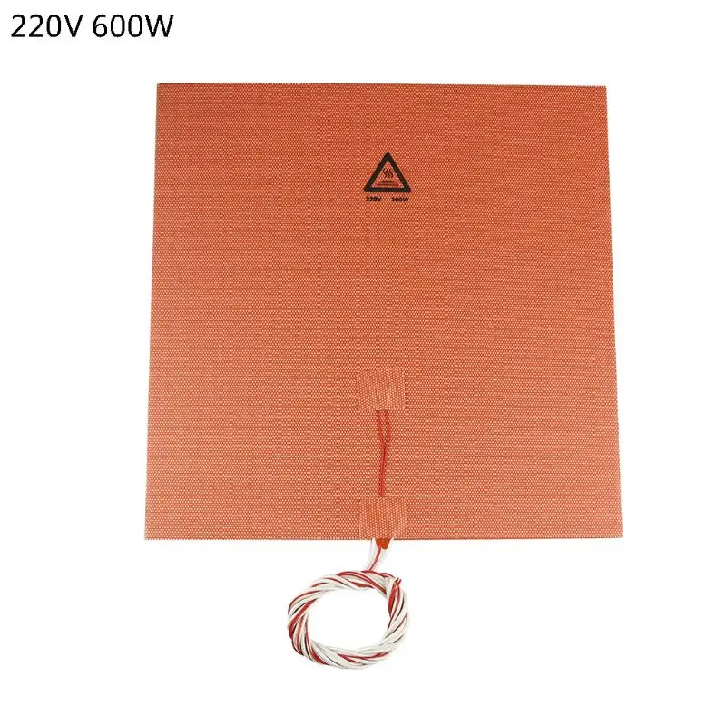 

40x40cm Silicone Heatbed Heater Pad for 3D Printer Heated Bed+3M 220V 600W Heating Bed