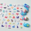 Sea Animals 5D Nail Stickers Ongle Nail Supplies Fake Nail Tapes Embosses Decals 3