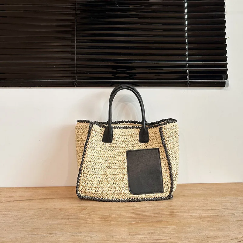 Popular Simple Tote Bag For Women Woven HandBag Fashion Women's Fashion Exclusive Straw Bag Single Shoulder Underarm Bags
