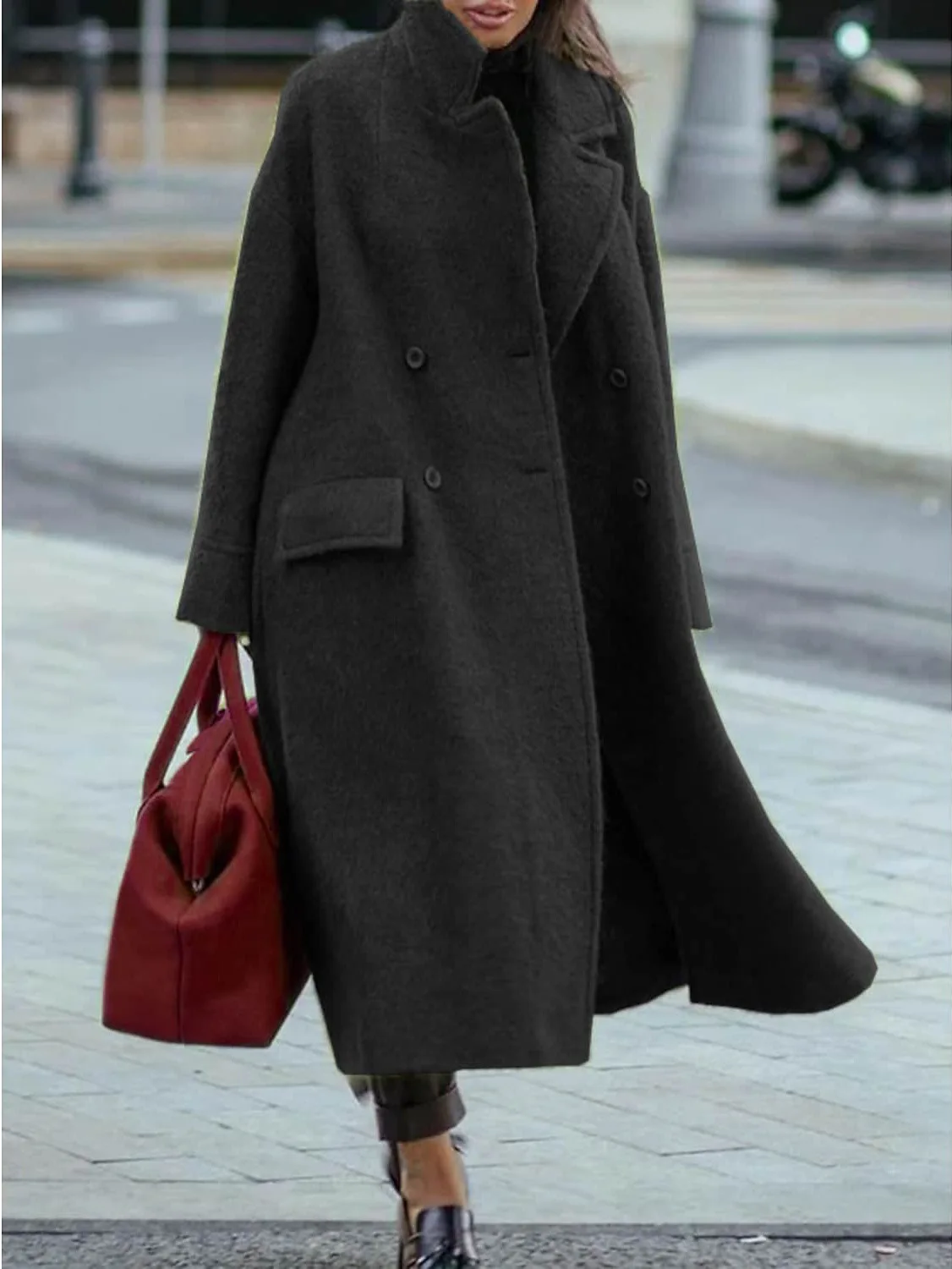 Coat Women Autumn Winter Long Sleeve Pocket Green Outwear Casual Loose Long Overcoat Women Vintage Button Cardigan Tops Jackets