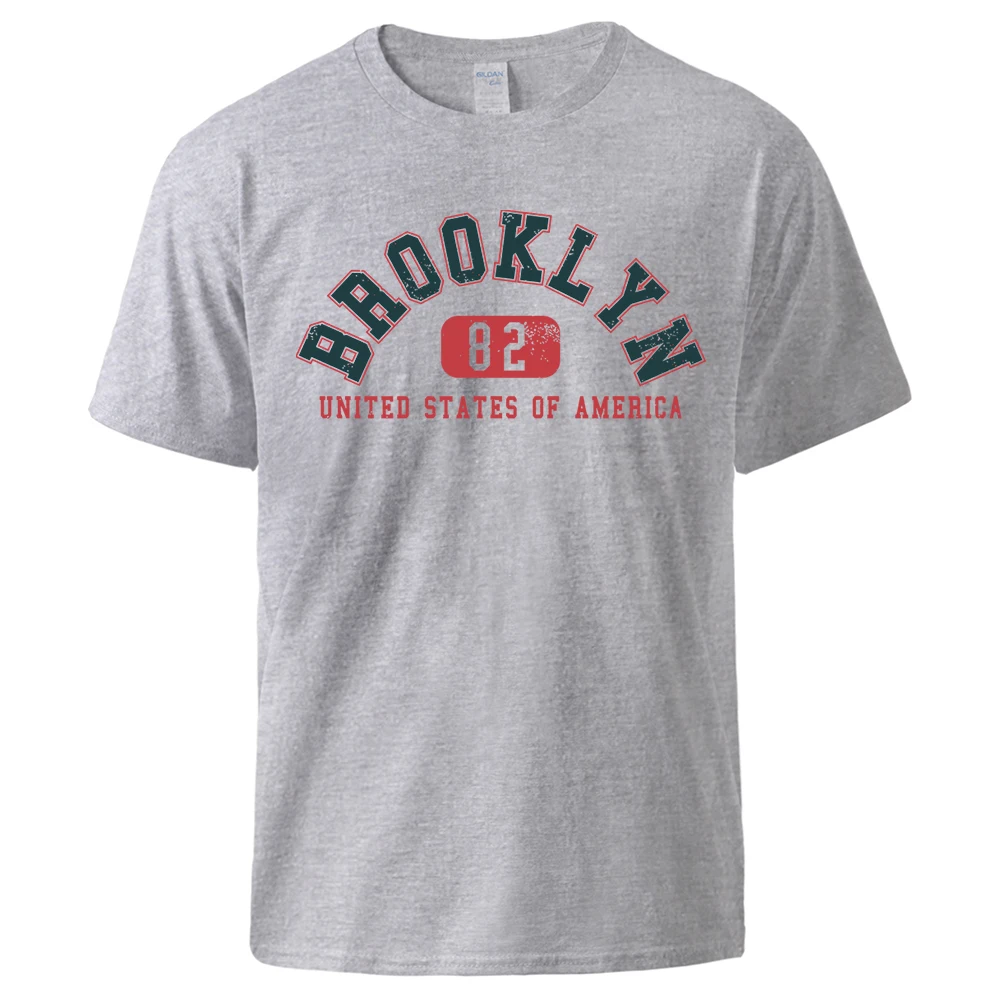 

Brooklyn 82 United States Of America Street Cotton T-Shirts Short Sleeve Street T-Shirt Round Neck Tshirt Hipster Soft Tee Shirt