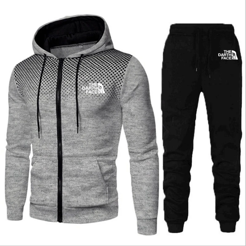 Autumn And Winter Men's Sportswear Hoodie Pant Suit Men's Outdoor Zipper Sweater Leisure Brand Quality Suit