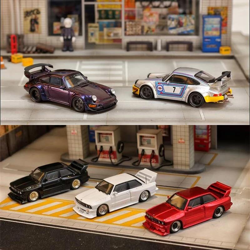 SW 1:64 RWB 964 카멜레온 퍼플 매트 실버 E30 M3 LTO 블랙 화이트..