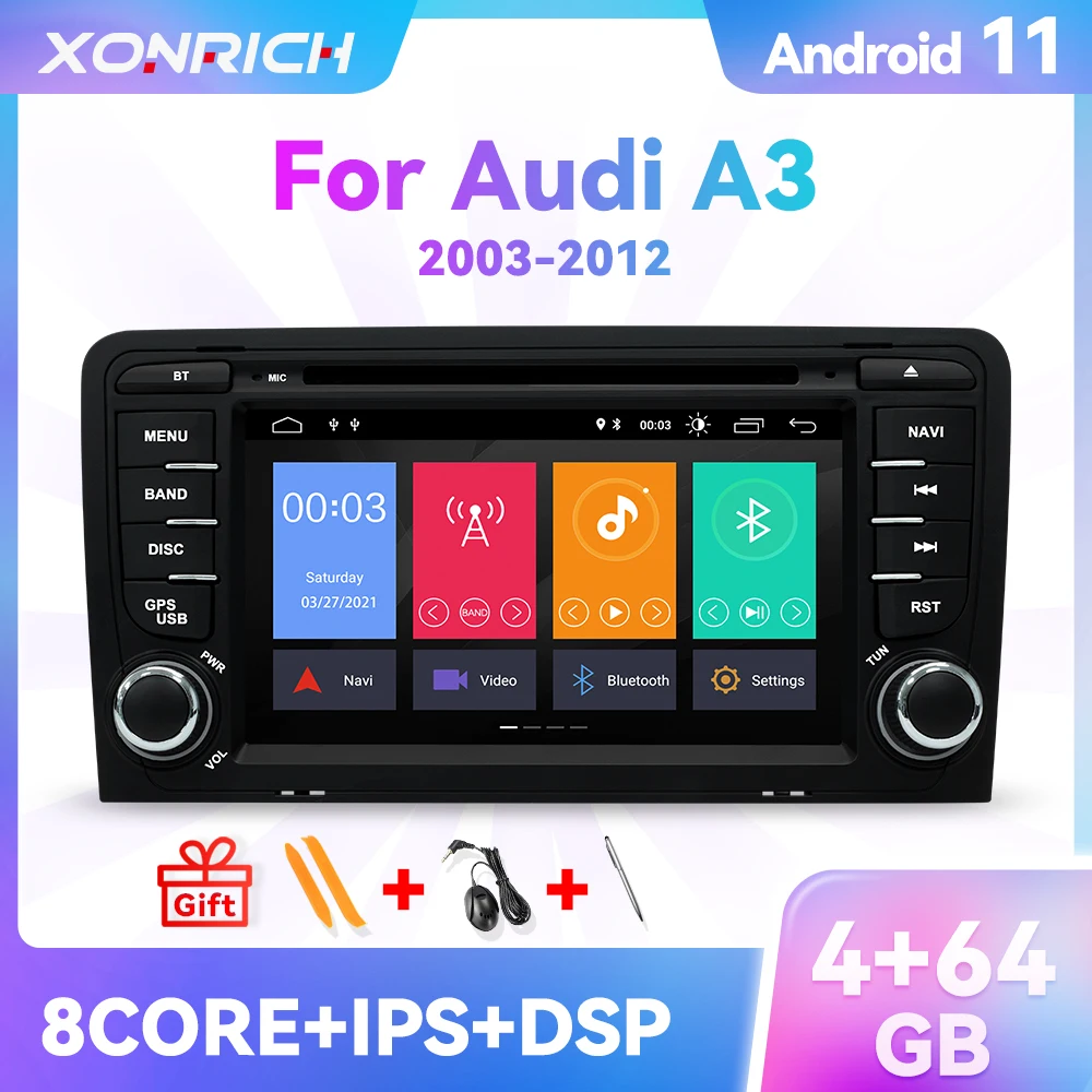 2DinCarplayAndroid114GBCarDVDPlayerForAudiA38PS320032012