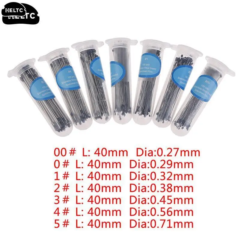 Surgical needle tool 100Pcs/pack Stainless steel insect pin specimen needle with tube for school lab entomology