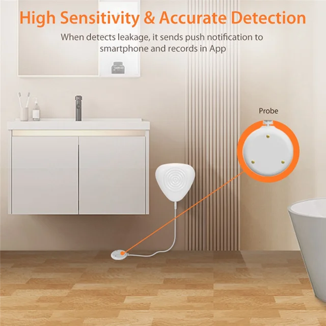 AA08-Tuya Zigbee Water Level Sensor Smart Water Leakage Alarm Detector Overflow Security Protection Smartthings Tuya Ewelink 6