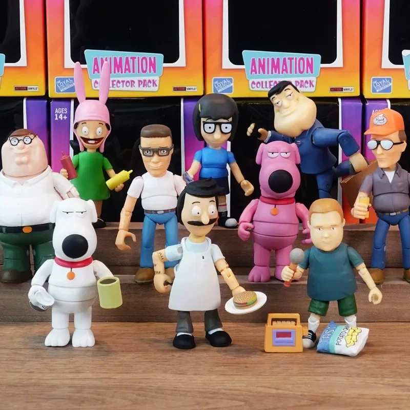 Genuine Familyguyer Figure Bob Belcher Tina Louiser Steie Griper Hank Hill Brian Peteer Stansmithe Bobbya Dale Gribble Toy