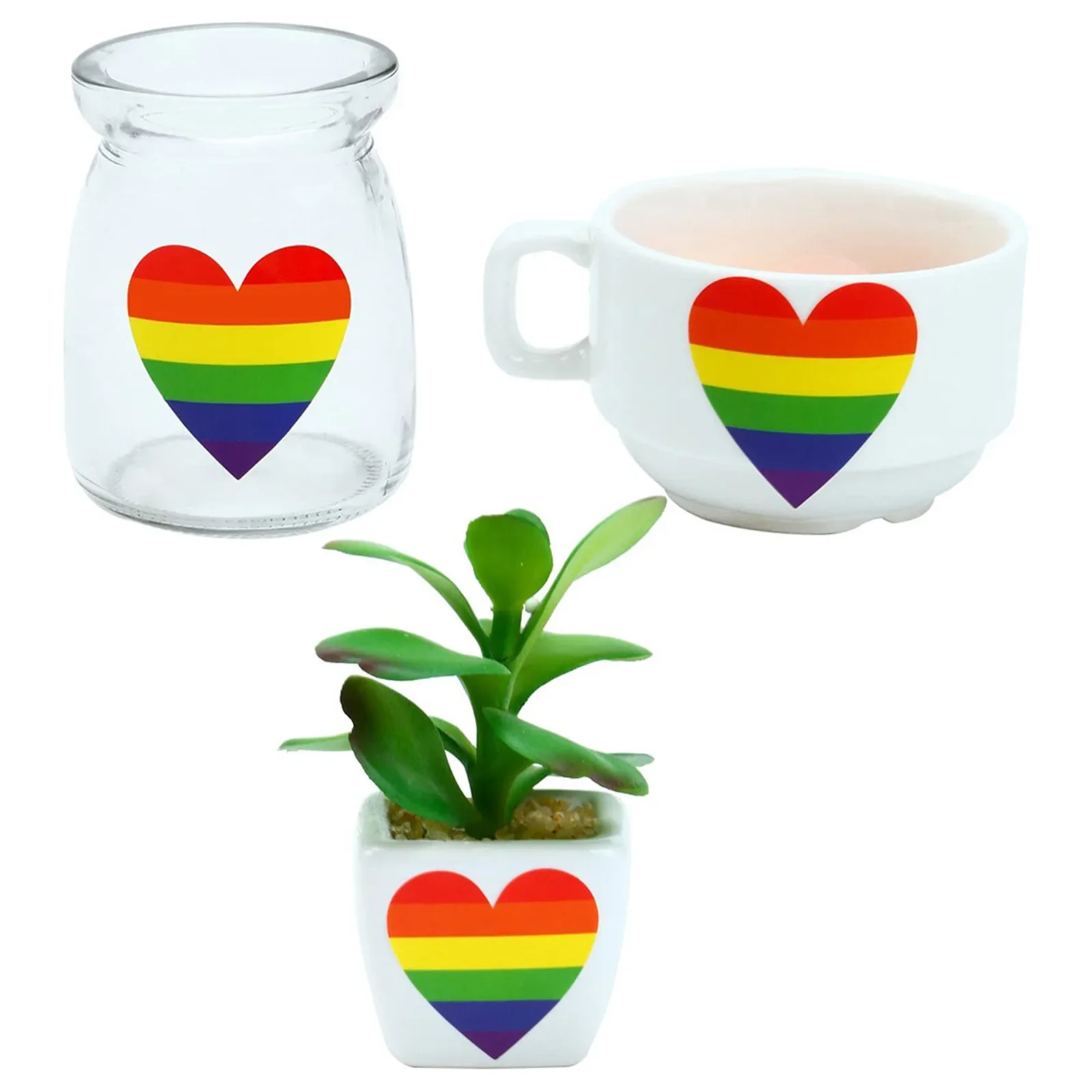 Decorative Stickers Self Adhesive Stickers Adhesive Stickers Decorative Labels Stickers Pride Stickers Rainbow Heart Shaped Labels Adhesive Stickers Special Gifts Home Decoration LGBT