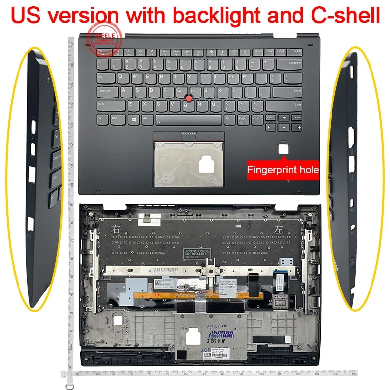 Tastiera Per Laptop Retroilluminata Usa Per Lenovo Thinkpad X1 Yoga 2Nd Gen 2 2017 X1 Yoga 3Rd Gen 3 2018 3Nd Tp00076D Copertura Per Poggiapolsi