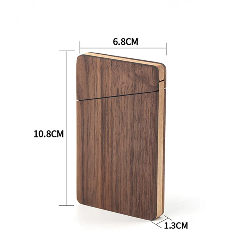 Wooden Business Card Holder Portable Magnetic Closure Business Card Case Walnut Wood ID Name Card Sleeve for Men Women Office 5