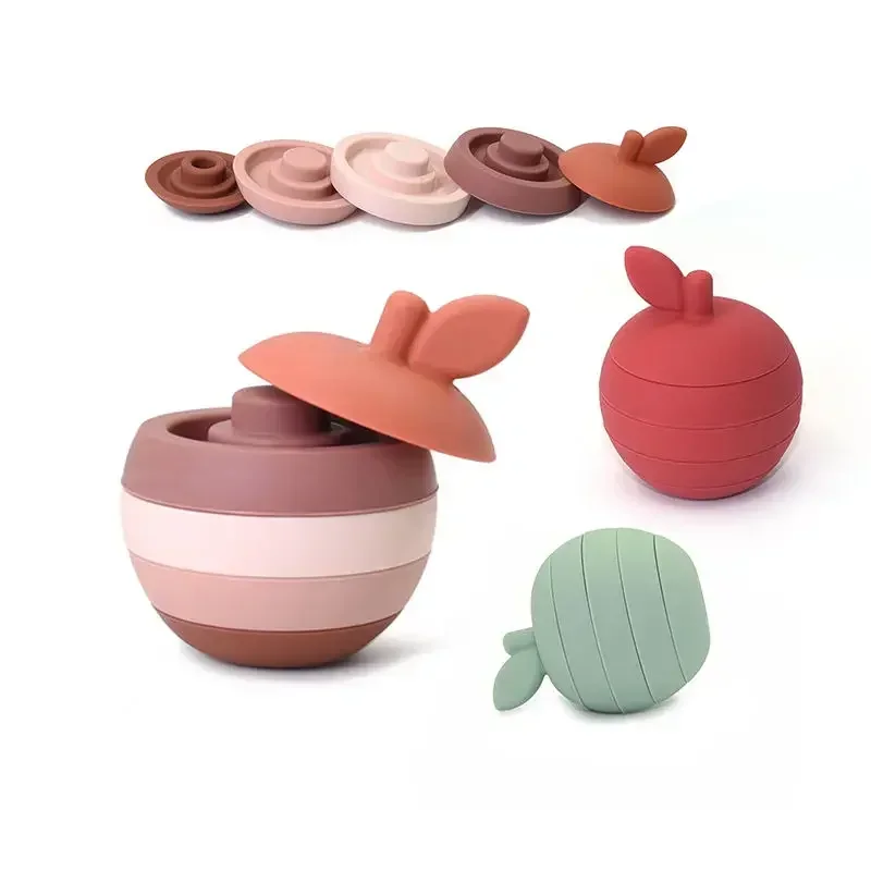 Stacking Fruit Shape Silicone Educational Toy BPA Free for Kids Brain Development