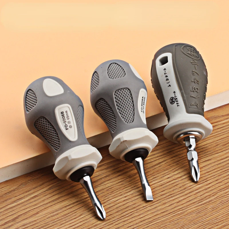 

Mini dual-purpose screwdriver double head 6mm screwdriver head carrot head short handle screwdriver