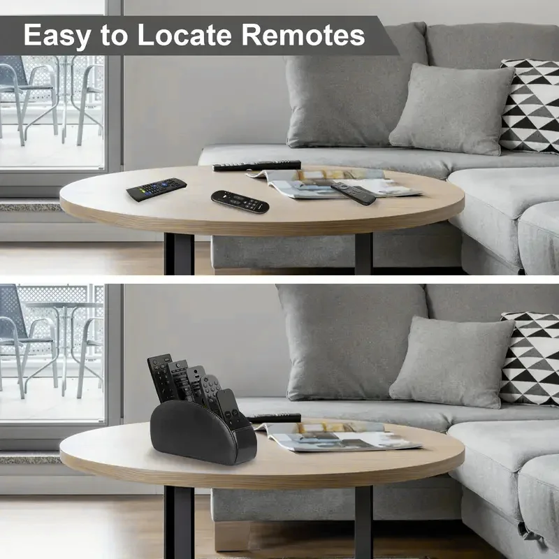 Household Remote Control Storage Box Bedside Table Storage Box Cosmetics Tool Storage Box PU Material with 5 Compartments