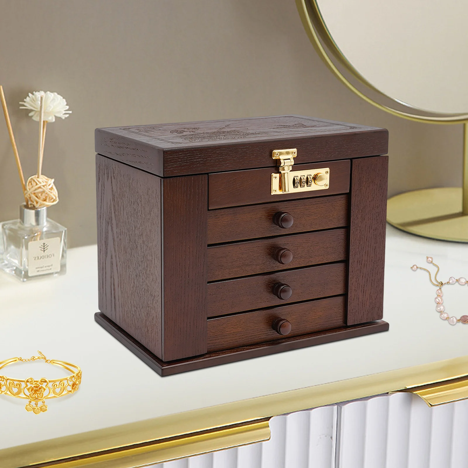 boîte à bijoux bois chambre coiffeuse
