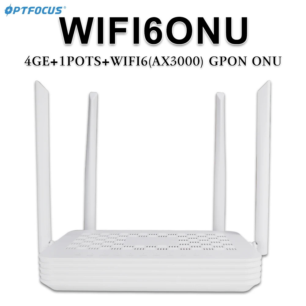 OPTFOCUS WIFI6 GPON ONU 4GE 1TEL AX3000M Brand New Original ONT APC UPC Compatible with All Brands of OLT Free Shipping g96max tv box android13 0 support 8k 2 4g 5g wifi6 set top box rk3528 chipset media player kit with power adapter