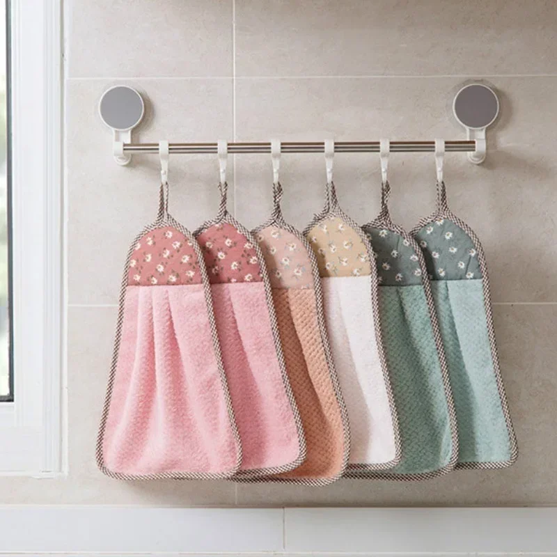 Description Picture 3 of itemThickened Coral Velvet Hand Towel Hanging Absorbent Towels Kitchen Hanging Towel Cleaning Rag Dish Towel Cloths household