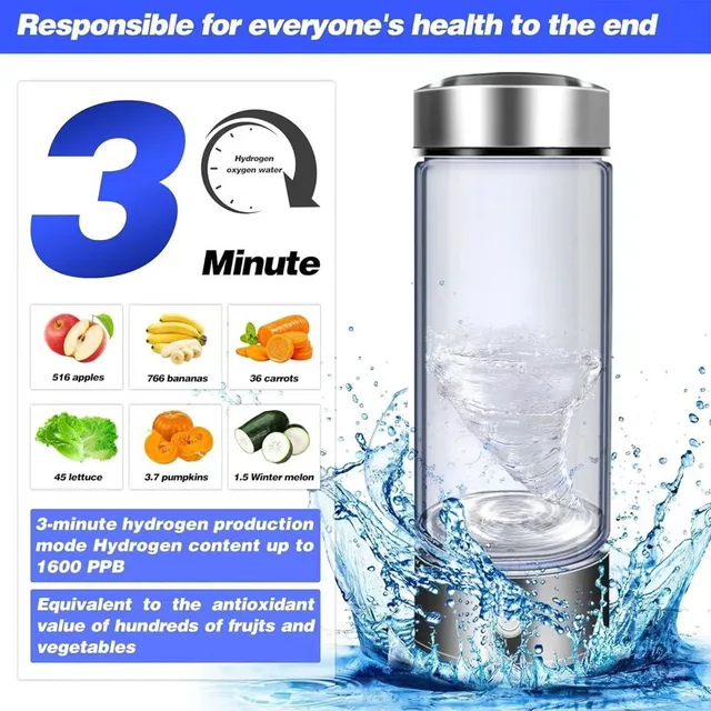 420ml Hydrogen-Rich Water Cup Electric Hydrogen Rich Water Generator Bottle Titanium Quality Filter Portable Antioxidant Lonizer 4
