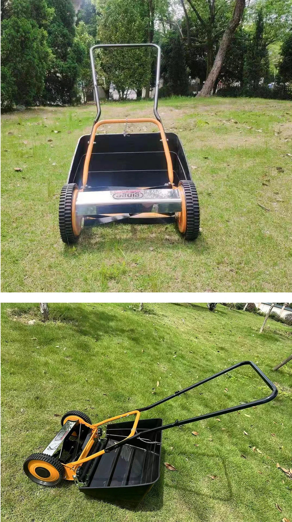 Manual Lawn Mower 14-Inch Grass Trimmer Eco Hand Operated Push Lawn Mower Compac