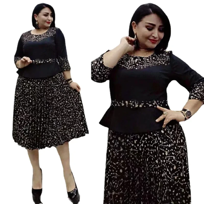 

African Dresses For Women 2023 Summer Elegant Fake Two-Piece Africa Clothing Office Lady Party Dress Dashiki Ankara Outfits Robe