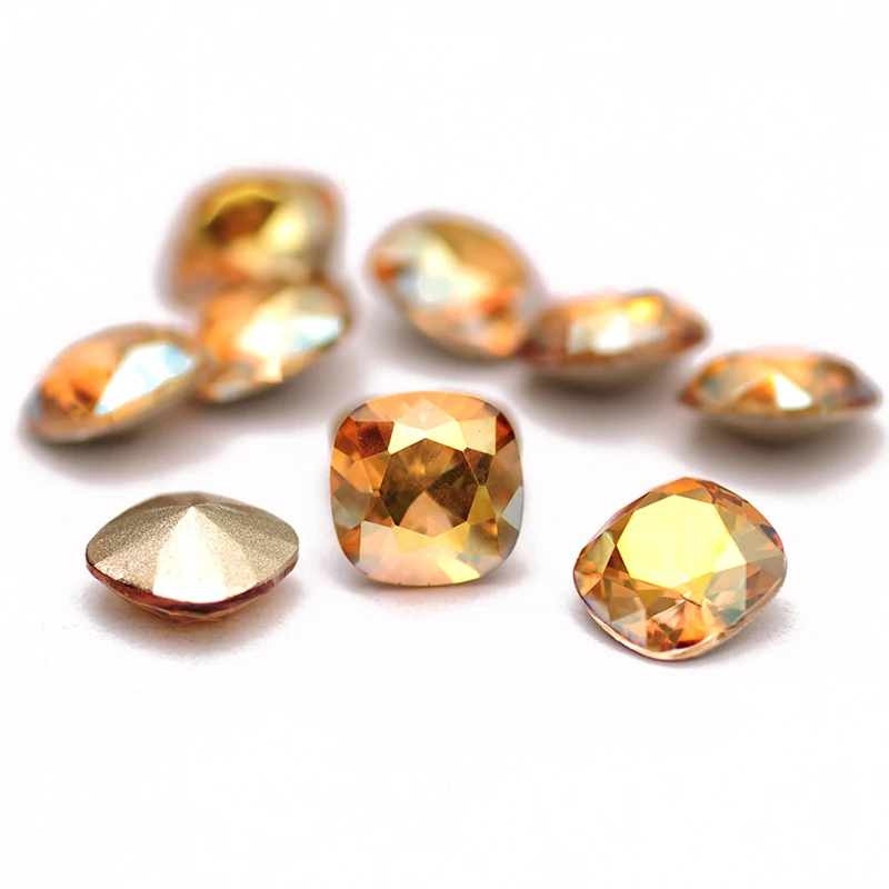 10PCS Mehrfarbige Strasssteine 5A Glas Kristall Kissen Schmuck Dekorationen Lose Kleber Auf Nail art Strass Strass Für Kleidungsstück – Detail 28
