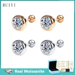 Moissanite Stud Earrings for Women Simple Bubble 925 Silver D Color Moissanite Diamond Earring Girls Jewelry Gifts 2ct with GRA